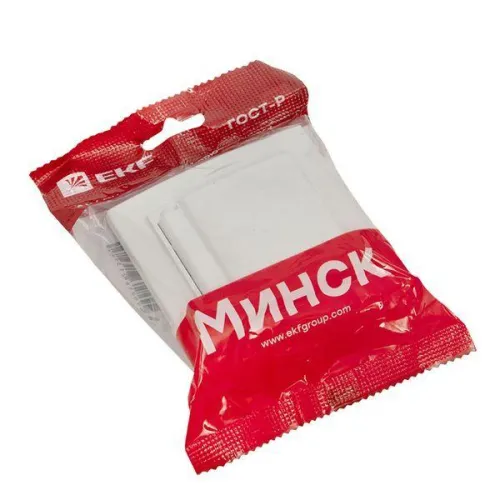 Розетка 1-м СП Минск 16А IP44 с заземл. защ. шторки с крышкой бел. EKF ERR16-029-100-44 фото 3