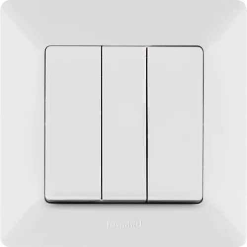 Выключатель 3-кл. СП Valena Life 10А IP20 250В 10AX с лицев. панелью винтов. зажимы механизм бел. Leg 752403 фото 4