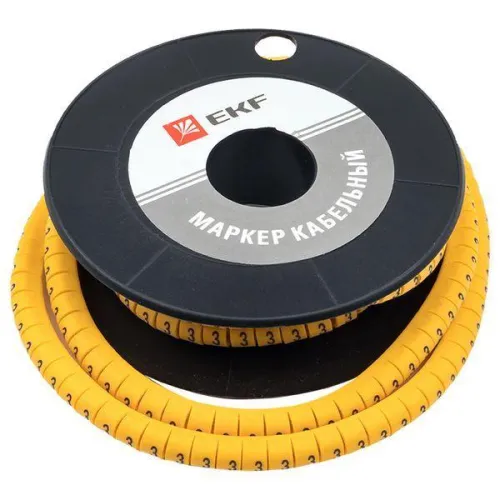 Маркер каб. 1.5кв.мм "3" (к-1000ед) (ЕС-0) EKF plc-KM-1.5-3 фото 4