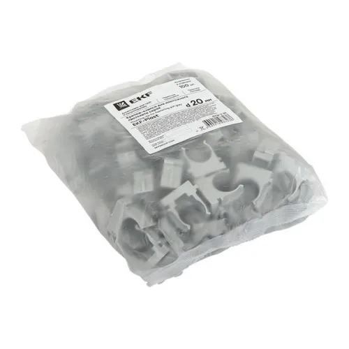 Держатель для труб (клипса) d20мм для монтажн. пистолета сер. (уп.100шт) Plast EKF derjp-z-20 фото 7