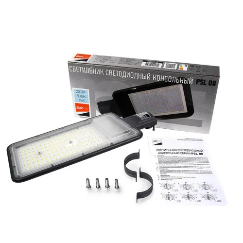 Светильник светодиодный PSL 08 GR 200Вт 5000К IP65 140/70град. ДКУ уличный консольный с линзовым модулем Pro JazzWay 5045866 фото 3