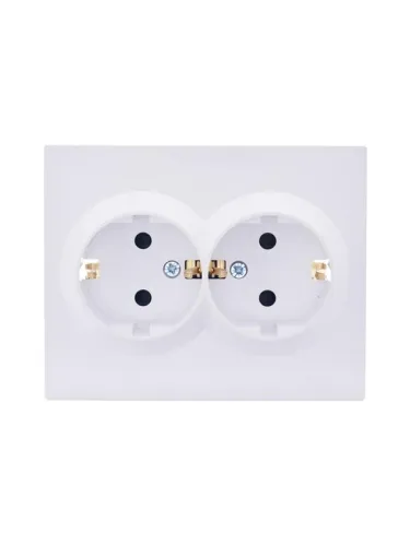 Розетка 2-м СП VESNA с заземл. со шторками ПБТ бел. LEZARD 742-0200-178B фото 5