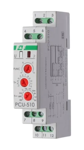 Реле времени PCU-510 2х8А 230В 2перекл. IP20 многофункц. монтаж на DIN-рейке F&F EA02.001.009