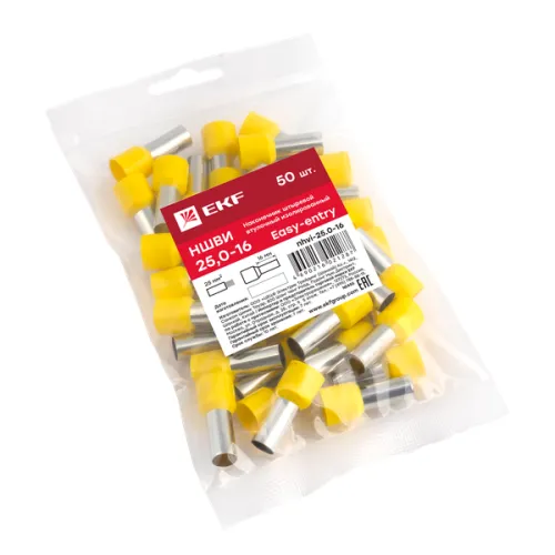 Наконечник штыревой втулочный изол. НШвИ 25.0-16 (уп.50шт) EKF nhvi-25.0-16 фото 4