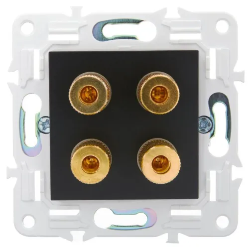 Аудиорозетка 4-м SKANDY SK-A01Bl черн. IEK SK-S40-K02 фото 4