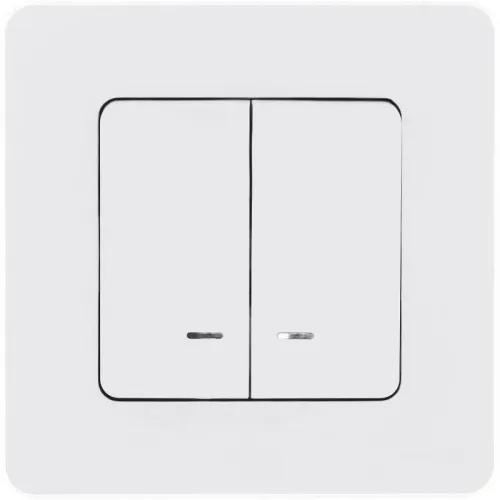 Выключатель 2-кл. Inspiria 10А IP20 250В 10AX с подсветкой/индикацией механизм бел. IEK 673630 фото 2