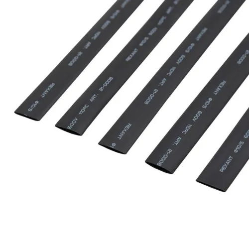 Трубка термоусадочная ТУТ нг 10.0/5.0 черн. 1м Rexant 21-0008 фото 3