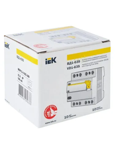 Выключатель дифференциального тока (УЗО) 4п 25А 300мА тип ACS ВД1-63S KARAT IEK MDV12-4-025-300 фото 3