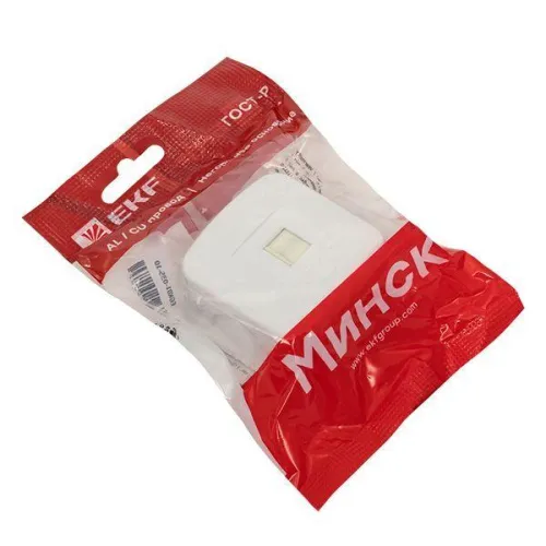 Розетка компьютерная 1-м ОП Минск RJ45 1А 120В бел. Basic EKF EGK01-035-10 фото 5