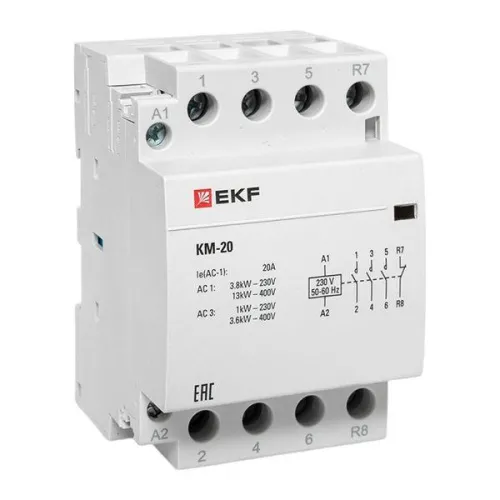 Контактор модульный КМ 20А 3NО+NC (3 мод.) EKF km-3-20-31