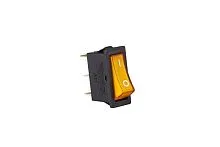 Выключатель в черн. корпусе желт. клавиша с подсветкой 1НО EMAS A21B1S11