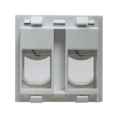 Панель лицевая 2 порта 45х45 Keystone шторки откидное маркировочное окно SUPRLAN 10-0302 фото 4