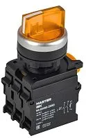 Переключатель 3 полож. 2НО с подсветкой желт. MASTER IEK MI-SW60-20XD-4-14-3-K05