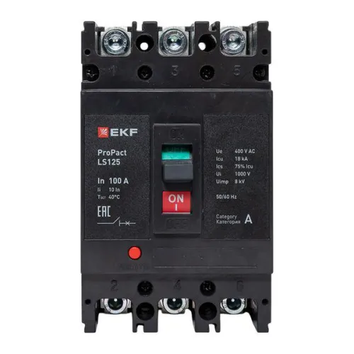 Выключатель автоматический LS125 18кА 3P 100А ProPact EKF mccb-125-18-3-100-ls фото 2