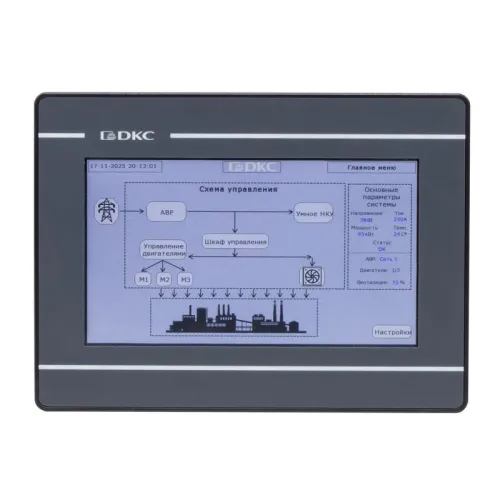 Панель промышленная операторская диагональ 7дюйм 1677М цветов дисплей TFT разрешение 800х480 px порты: 2 COM 1 Micro USB 1 USB 1 Ethernet DKC H1000-T070E фото 2