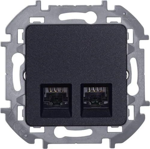 Розетка компьютерная 2-м Inspiria RJ45 кат.5E UTP антрацит Leg 673838 фото 6