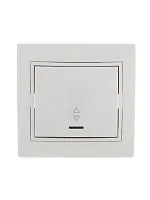 Переключатель проходной 1-кл. СП Mira 10А с подсветкой с бел. вставкой бел. LEZARD 701-0202-114