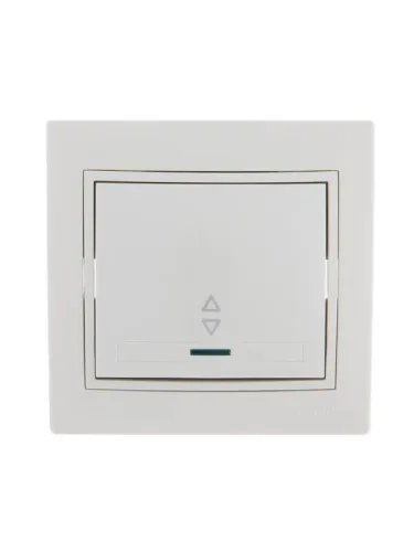 Переключатель проходной 1-кл. СП Mira 10А с подсветкой с бел. вставкой бел. LEZARD 701-0202-114