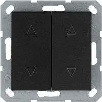 Выключатель для жалюзи 2-кл. 10А IP20 механизм черн. матовый soft touch Jasmart G3028PB