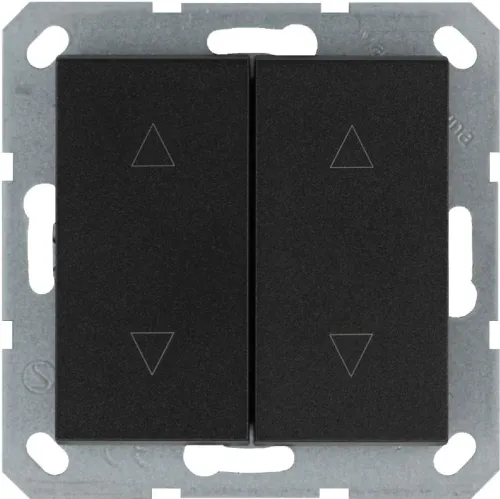 Выключатель для жалюзи 2-кл. 10А IP20 механизм черн. матовый soft touch Jasmart G3028PB