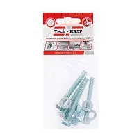 Болт с шестигранной головкой М8х60 DIN 933 + гайка + шайба оцинк. (уп.4шт) Tech-Krep/Zitar 112724