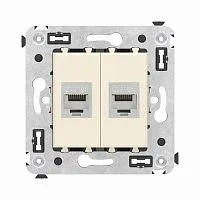 Розетка компьютерная 2-м СП Avanti "Ванильная дымка" RJ45 кат.6A без шторок экранир. механизм DKC 4405774