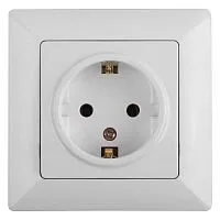 Розетка 1-м СП Solo 4-206-01 16А 250В IP20 2P+E Schuko с заземл. защ. шторки бел. Intro Б0053681