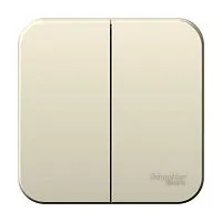 Выключатель 2-кл. ОП Blanca 6А IP20 (сх. 5) 250В с изолир. пластиной молочн. SE BLNVA065012