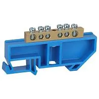 Шина N "ноль" на DIN-изоляторе ШНИ-6х9-6-Д NO-222-44 син. (уп.10шт) Эра Б0033425