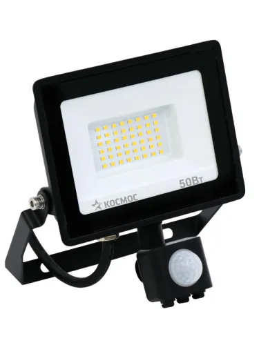Прожектор светодиодный 50Вт 6500К IP65 4000лм с датчиком Super-Slim КОСМОС K_PR5_LED_50S фото 3
