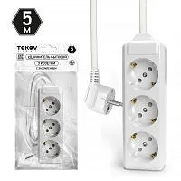 Удлинитель 3х5м с заземл. 10А 3х1.5 TOKOV LIGHT TKL-C01-BU3-5-1.5-Z