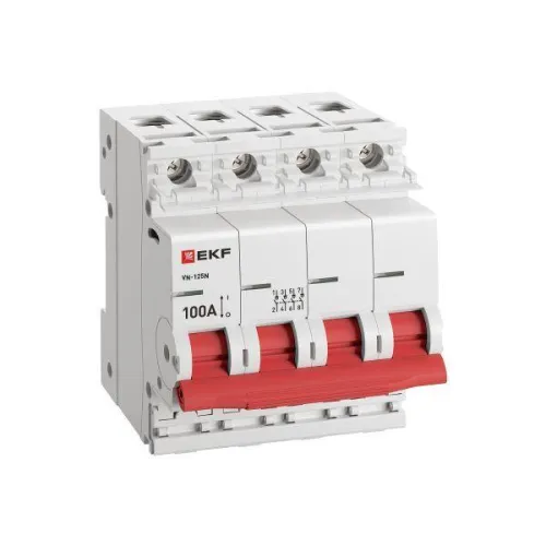 Выключатель нагрузки 4п 100А ВН-125N PROxima EKF S1254100 фото 4