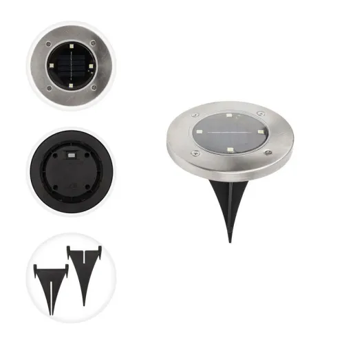 Светильник светодиодный Взлетные Огни IP65 6500К холод. бел. с солнечн. панелью и аккумулятором монтаж в грунт Lamper 602-246 фото 2