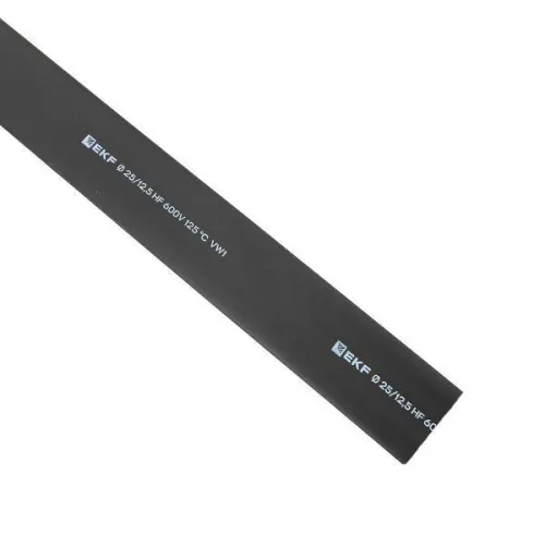 Трубка термоусадочная ТУТ нг 25/12.5 черн. PROxima (уп.50м) EKF tut-25-b фото 4