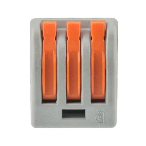 Клемма строительно-монтажная СМК 222-413 3-проводная 0.08-2.5/4кв.мм сер. (уп.50шт) Rexant 07-5253-4 фото 2