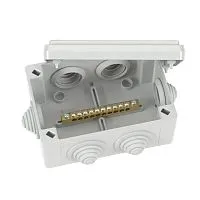 Коробка уравнивания потенциалов 10 зажимов 6 вводов д.25мм 120х80х50мм IP55 DKC NE3110