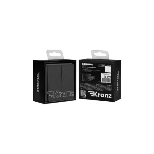 Выключатель для жалюзи 2-кл. СП STRONG MIELE 10А возвратный графит Kranz KR-78-0711-6 фото 6