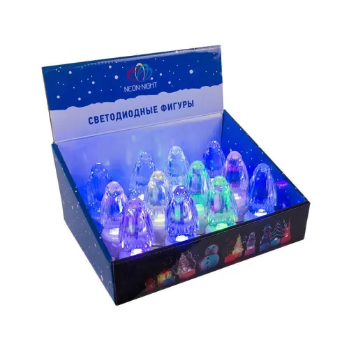 Фигура светодиодная "Пингвин Кристалл" 1LED RGB 0.1Вт IP20 на подставке элементы питания 3хAG13(LR44) (в компл.) Neon-Night 501-052 фото 6