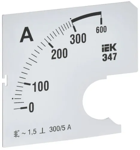 Шкала сменная для амперметра Э47 300/5А-1.5 72х72мм IEK IPA10D-SC-0300