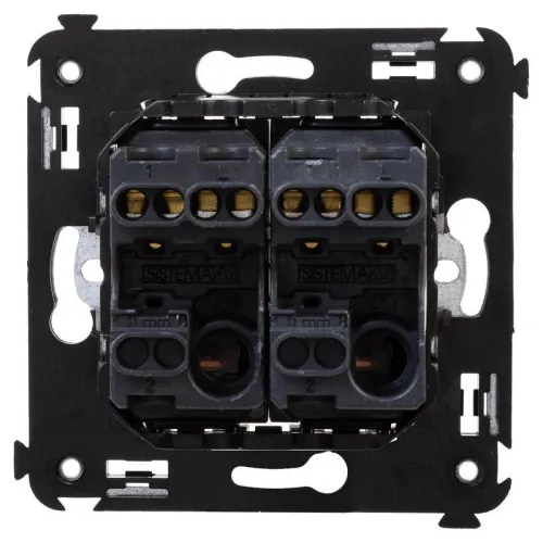 Выключатель 2-кл. 2мод. СП Avanti "Закаленная сталь" 16А сер. DKC 4404104 фото 3