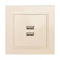 Розетка USB 2-м СП Минск 2.1А беж. EKF ERR-2USB-200