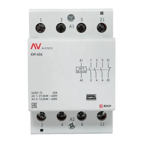 Контактор модульный КМ 40А 3NO+1NC 230В AC (3 мод.) AVERES EKF km-av-3-40-31-230V фото 9