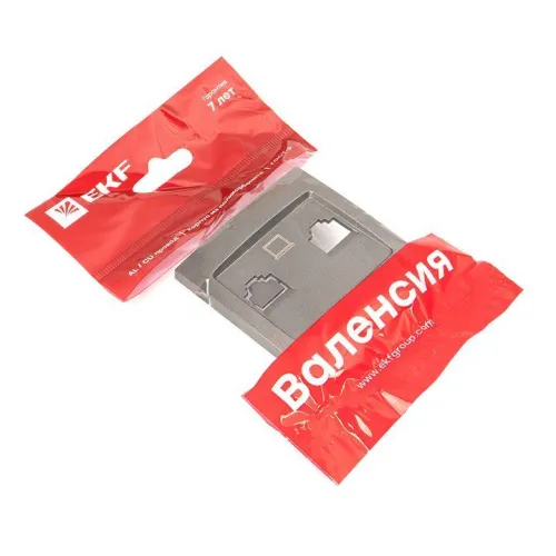 Панель лицевая Валенсия для розетки 2-м RJ-45 графит PROxima EKF ESK02-L-035-60 фото 2