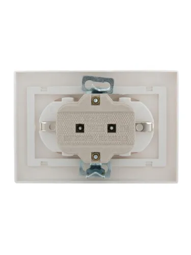 Розетка 2-м СП Mira 16А IP20 с заземл. с бел. вставкой керамика бел. LEZARD 701-0202-127 фото 2