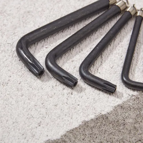 Набор ключей имбусовых TORX T10-T50 CrV 9шт оксидированные на кольце Kranz KR-12-5203 фото 5