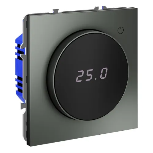 Терморегулятор электронный S70 с индикацией и датчиком для теплого пола механизм титан Voltum VLS070106 фото 4