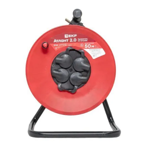 Удлинитель на катушке 4х50м с заземл. 16А IP44 Атлант 2.0 3.5кВт КГ 3х1.5 PROxima EKF UKA02-16-315R-4-50-IP44 фото 2