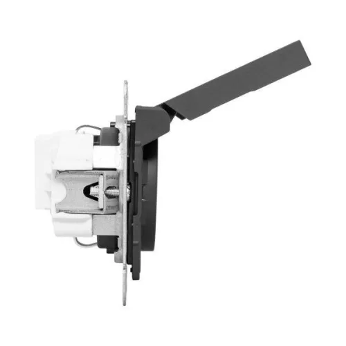 Розетка СП Эпика 16А IP44 с заземл. защ. шторки с крышкой механизм черн. EKF UP1-SOB-111-44 фото 12