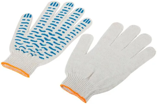 Перчатки вязаные "Волна" (4 нити) 10 класс вязки х/б с ПВХ 12491 фото 2