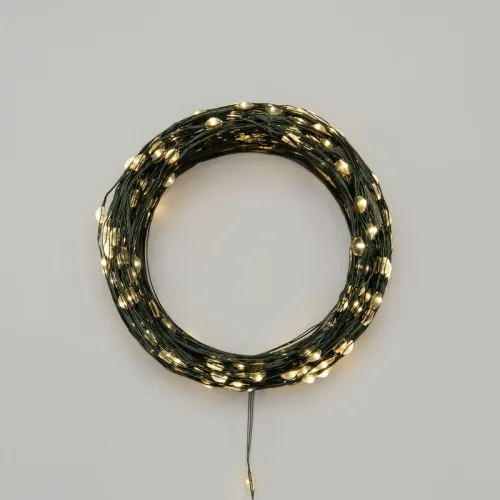 Гирлянда светодиодная "Роса" 50м 500LED тепл. бел. IP20 230В с контроллером провод зел. Neon-Night 303-286